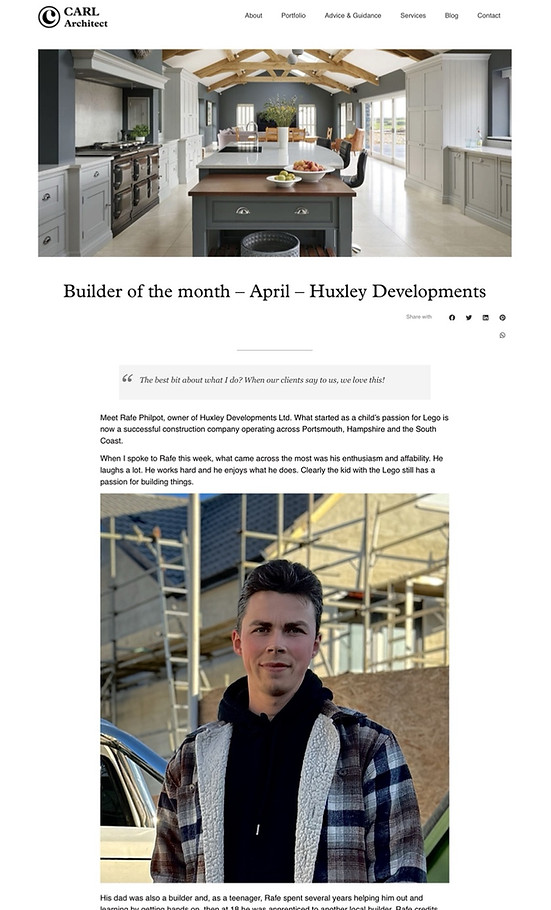Huxley Developments featured as builder of the month